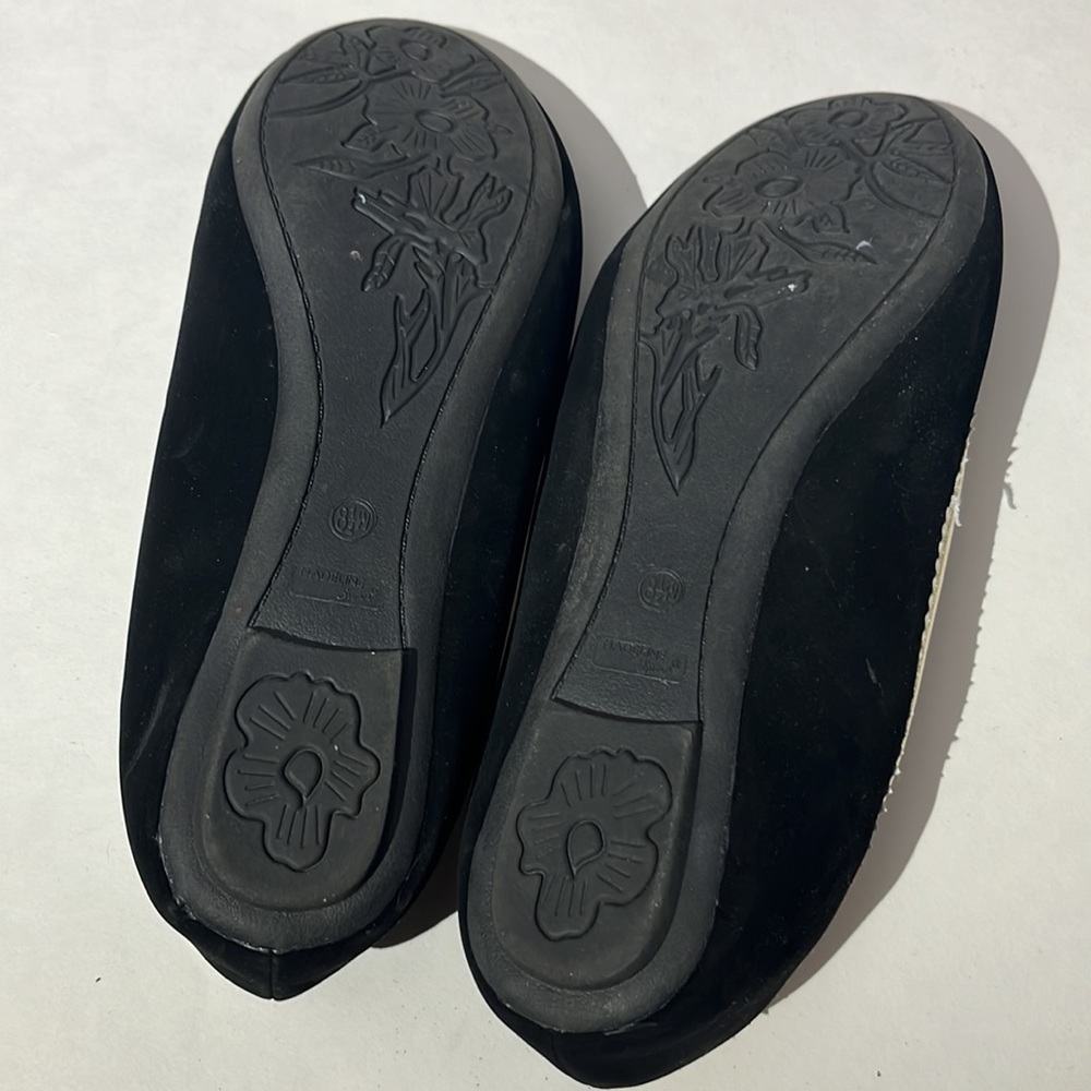 Madeline Stuart Owl black flats sz 8.5 wide shoes unique Anthro - Picture 5 of 7